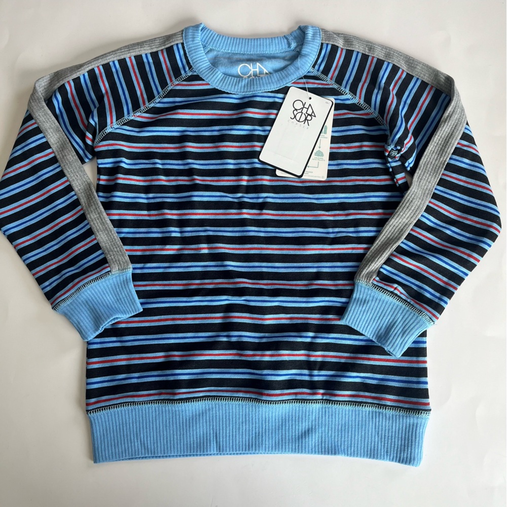 Chaser Boys 7 Blue Vista Striped‎ Sweater Long Sleeve